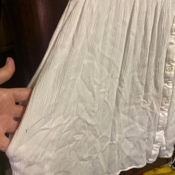 ANTHROPOLOGIE Vanessa virginia cream ladder lace tunic blouse button fro… - Picture 4 of 5